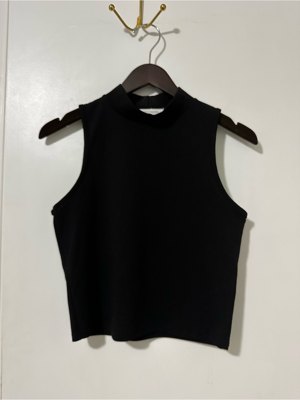Caution To The Wind Black Sleeveless Mock Neck Tank